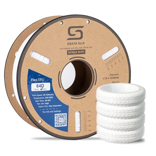 Siraya Tech – TPU 64D plastikas 1kg 1.75mm - White Siraya Tech – TPU 64D plastikas 1kg 1.75mm - White