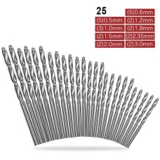 Set of 25 mini drills - twist drill for metal, plastic and wood