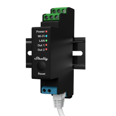 Shelly Pro 2PM Professional 2-channel DIN rail smart switch with power metering & cover (roller shutter) control