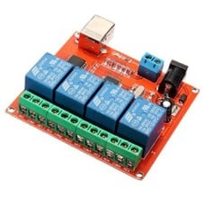 4 Kanalų 12V Programuojama laiko Relė Modulis su USB