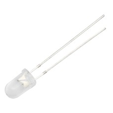 5mm LED baltas skaidrus 12V