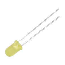 5mm LED geltonas matinis - 100vnt