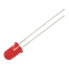 5mm LED raudonas matinis - 100vnt