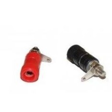 4 mm Banana socket with nut - pair - screwed long