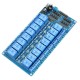 16-channel relay module with optoisolation - 10A/250VAC contacts - 12V coil