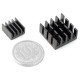 Set of 2x heat sinks with thermoconductive tape - black 