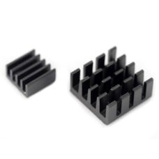 Set of 2x heat sinks with thermoconductive tape - black 