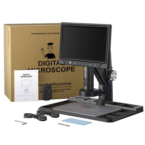 318C skaitmeninis mikroskopas - 1600x 12MPx 28 LED - HD IPS 10.1'' ekranas + belaidis nuotolinio valdymo pultas 318C skaitmeninis mikroskopas - 1600x 12MPx 28 LED - HD IPS 10.1'' ekranas + belaidis nuotolinio valdymo pultas