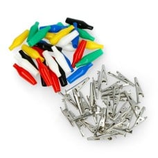 Set of 35mm crocodile clips, various colors - 30 pieces 