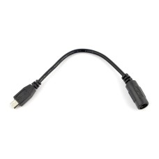 Adapteris 5.5 / 2.1mm lizdas - microUSB kištukas su 15cm kabeliu