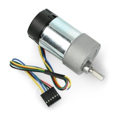 Motor with 6.3: 1 gearing 37Dx65L 24 V 1600RPM + encoder CPR 64 - Pololu 4698 