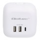 6-in-1 Power Cube - 2x USB Type-A and 1x USB Type-C - with Illuminated Switch - Qoltec 52548
