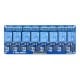 Optoisolation relay module 8 channel - 10A/250VAC contacts - 12V coil - blue