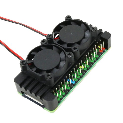 Aluminum Heatsink with Dual Fan for Raspberry Pi Zero/Zero 2W - PiHut 105150 Aluminum Heatsink with Dual Fan for Raspberry Pi Zero/Zero 2W - PiHut 105150