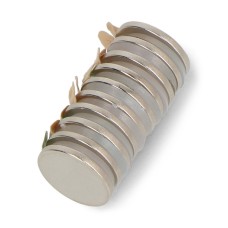 Apvalus neodimio magnetas su lipniu sluoksniu S 10x1mm - 10 vnt