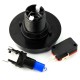 Arcade Push Button 6cm black housing - blue with backlight 