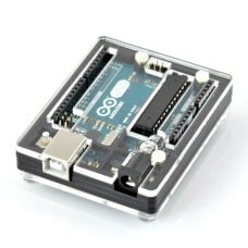 Arduino Uno dėklas - skaidrus juodas