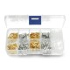 Set of flat connectors gold and silver + insulating sleeves - 150 pcs