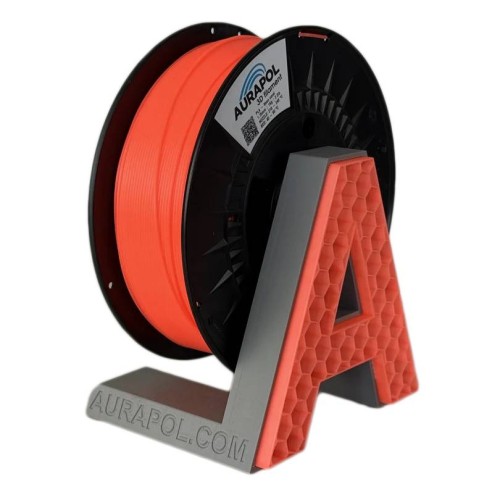 AURAPOL PLA pusiau permatoma gija 1.75mm 1kg – Neoninė koralų spalva AURAPOL PLA pusiau permatoma gija 1.75mm 1kg – Neoninė koralų spalva