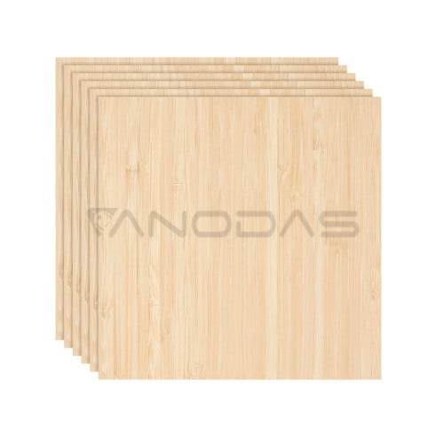 Bambuko fanera - 3mm - 300x300mm - Bambu Lab - 6vnt  Bambuko fanera - 3mm - 300x300mm - Bambu Lab - 6vnt