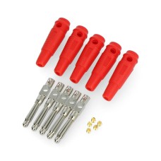 Banana plug with AL2311A socket - red - 5 pcs