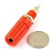 AL2418 banana lizdas - raudonas - 4mm - 5 vnt