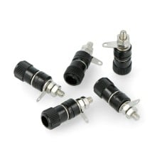 AL2437 banana socket - black - 4mm - 5 pcs