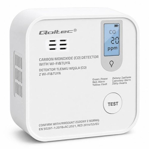Battery-powered carbon monoxide detector - WiFi Tuya - Qoltec 52655 Battery-powered carbon monoxide detector - WiFi Tuya - Qoltec 52655