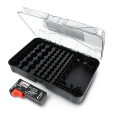 Battery organizer with battery tester - 85pcs - Kistenberg