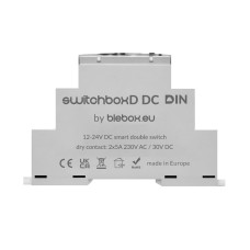 BleBox SwitchBoxD DC DIN - 2 kanalų relė 230V AC 30V DC WiFi - Android / iOS programa
