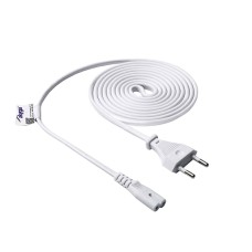 CEE 7/16/IEC C7 Figure-8 Power Cord 1.5m White - Akyga AK-RD-06A