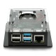 Case for Raspberry Pi 4B box V2 for DIN rail - black and transparent + fan