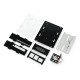 Dėklas skirtas Raspberry Pi 4B box V2 DIN bėgeliui - juodas ir skaidrus + ventiliatorius
