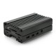 Dėklas Raspberry Pi 4B aliuminis su ventiliatoriumi - juodas - LT-4BA08 