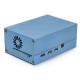 Raspberry Pi 4B dėklas su ventiliatoriumi - metalas - mėlynas