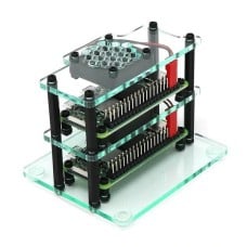 Dėklas skirtas Raspberry Pi Zero x2 - Mini Cluster - su 2 ventiliatoriais, atviras - PiHut TPH-067