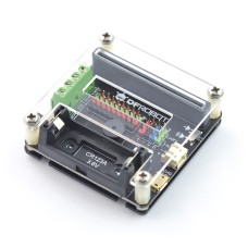 Micro:IO-BOX expansion board with on-board Li-ion battery cage