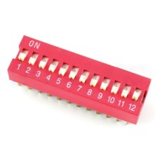 DIP switch 12-pole - red