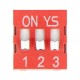 DIP switch 3-pole - red - 5 pcs