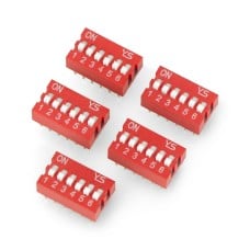 DIP switch 6-pole - red - 5 pcs