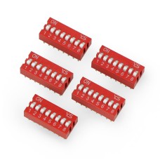 DIP switch 8-pole - red - 5 pcs