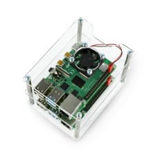 Case for two Raspberry Pi 4B / 3B + / 3B / 2B - with two fans - open V2 transparent 
