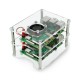 Dviejų Raspberry Pi 4B / 3B + / 3B / 2B dėklas - su dviem ventiliatoriais - atidarykite V2 skaidrų 
