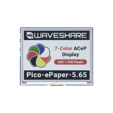 E-Paper E-Ink 5.65'' 600×448px SPI - display with overlay for Raspberry Pi Pico - ACeP - 7 colors - Waveshare 20299