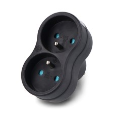 Elektros skirstytuvas - 2 lizdai su įžeminimu - juodas - DPM P902B