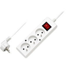 Power extension cord PS-370WS (3x1mm) 3m with 3 sockets and switch