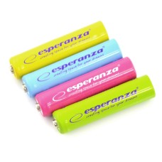 Esperanza EZA107 R3 AAA Ni-MH 1000mAh baterijos, spalvotos - 4 vnt