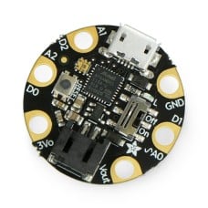 M0 GEMMA, miniatiūrinė platforma su 3.3 V mikrovaldikliu ATSAMD21E18, Adafruit 3501