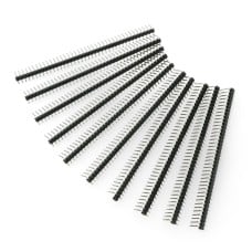 Jungtis auksinio kaiščio 1x40 kampinė 2.54mm rastro - juoda - 10 vnt - justPi