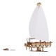 Beautiful ocean yacht - with white sails - a mechanical model for assembly - veneer - 95 elements - Ugears 